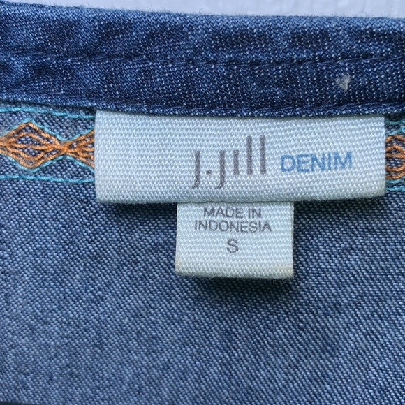 J Jill Denim embroidered sheath dress size small - Picture 2 of 10